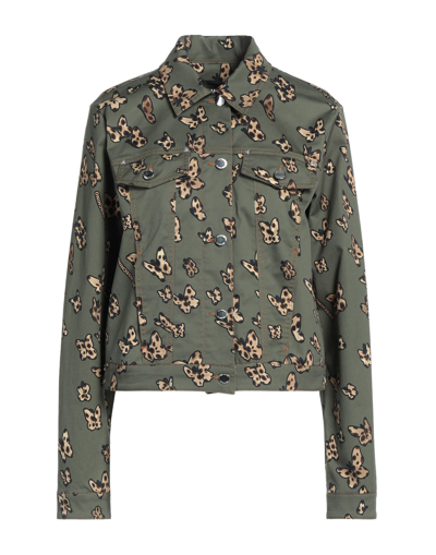 Shop Love Moschino Woman Jacket Military Green Size 8 Cotton, Elastane