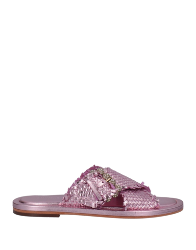 Shop Emanuélle Vee Woman Sandals Pink Size 6 Soft Leather