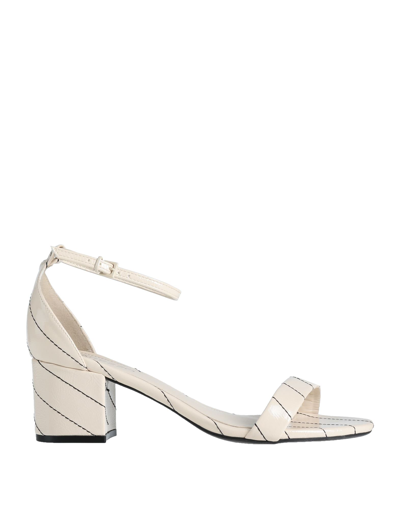 Shop Arezzo Woman Sandals Ivory Size 10 Textile Fibers In White