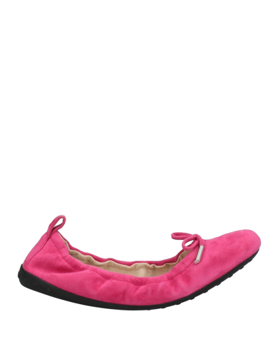 Shop Tod's Woman Ballet Flats Fuchsia Size 8 Soft Leather In Pink