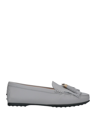 Shop Tod's Woman Loafers Grey Size 7 Soft Leather