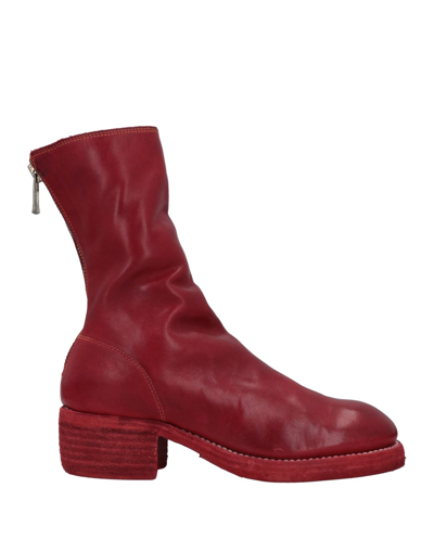 Guid Ankle Boots In Brick Red
