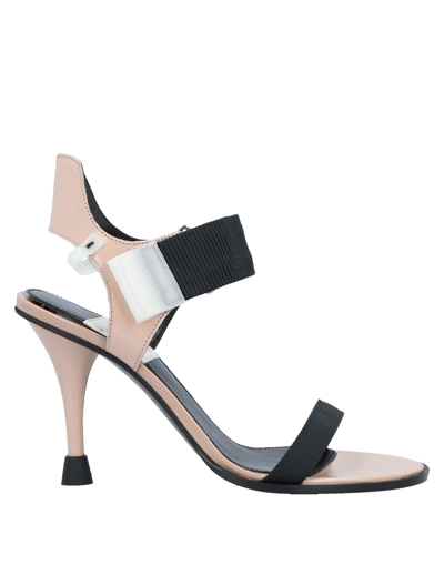 Shop Premiata Woman Sandals Black Size 8 Soft Leather, Textile Fibers