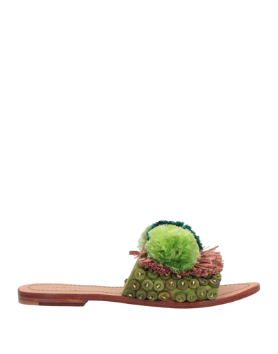 Shop Maliparmi Malìparmi Woman Sandals Green Size 8 Textile Fibers