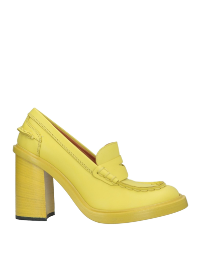 Shop Tod's Woman Loafers Yellow Size 7.5 Soft Leather