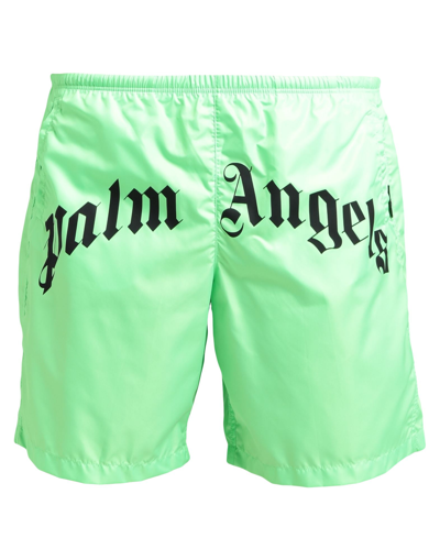 Shop Palm Angels Swim Trunks In Acid Green