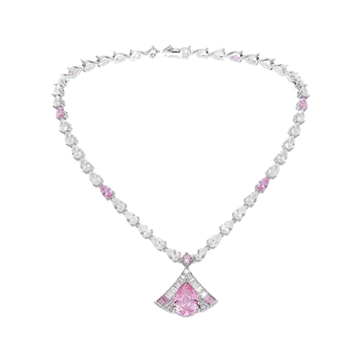 Shop Nana Jacqueline Brigette Necklace In Pink