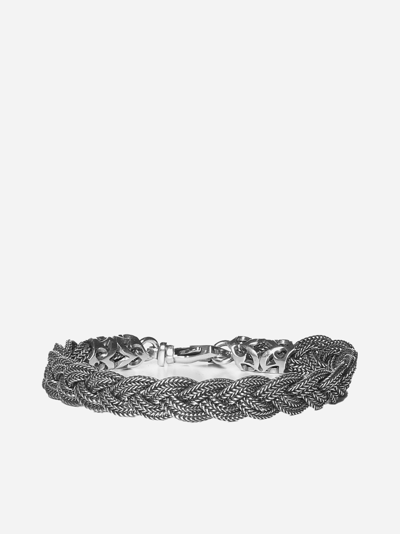 Emanuele Bicocchi Flat Braided Silver Bracelet | ModeSens