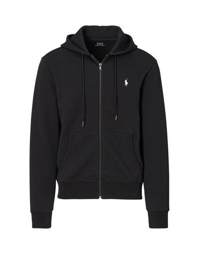 Polo Ralph Lauren Cotton Blend Sweatshirt With Embroidered Logo On The Front In Black