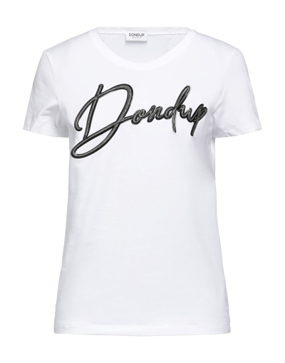 Shop Dondup Woman T-shirt White Size Xl Cotton, Elastane