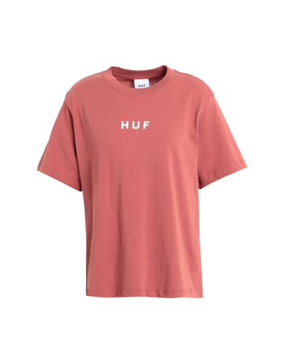 Shop Huf Woman T-shirt Rust Size Xs Cotton In Red