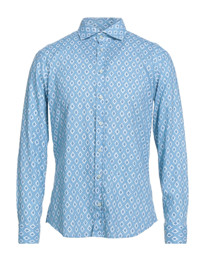 Shop Bastoncino Man Shirt Sky Blue Size 15 ¾ Linen, Cotton
