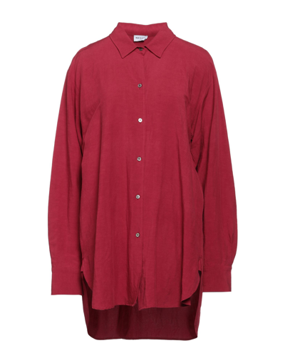 Shop Rue Du Bac Woman Shirt Brick Red Size 10 Viscose, Linen