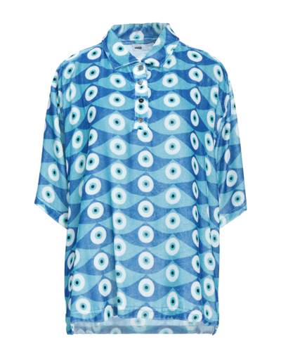 Shop Gmbh Woman Shirt Azure Size Xl Cotton, Elastane In Blue