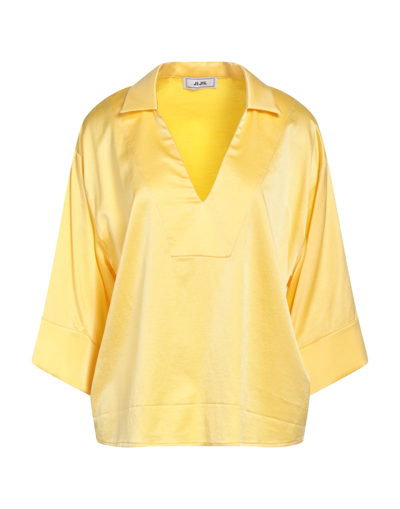 Shop Jijil Woman Top Yellow Size 6 Cotton, Silk, Elastane