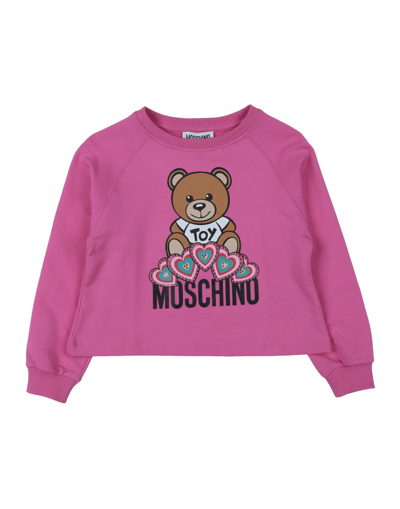 Shop Moschino Kid Toddler Girl Sweatshirt Fuchsia Size 4 Cotton, Elastane In Pink