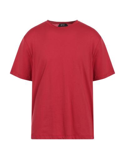 Shop Ndegree21 Man T-shirt Red Size S Cotton