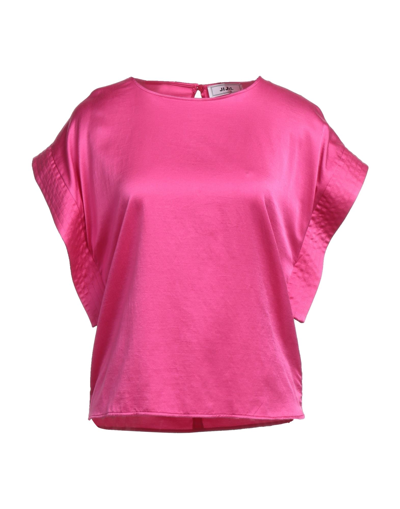 Shop Jijil Woman Top Fuchsia Size 6 Cotton, Silk, Elastane In Pink