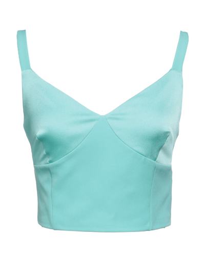 Shop Alessia Santi Woman Top Turquoise Size 2 Polyester, Elastane In Blue
