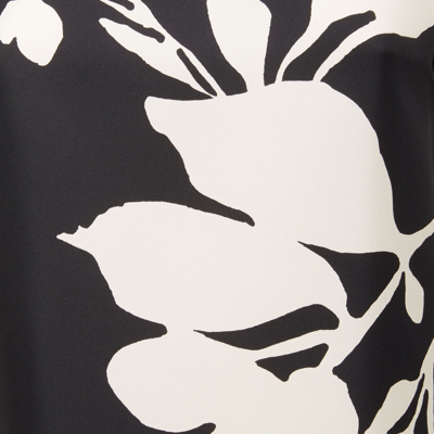 La Doublej Floral-print Silk Swing Dress With Feather Trim In Winter Jasmine