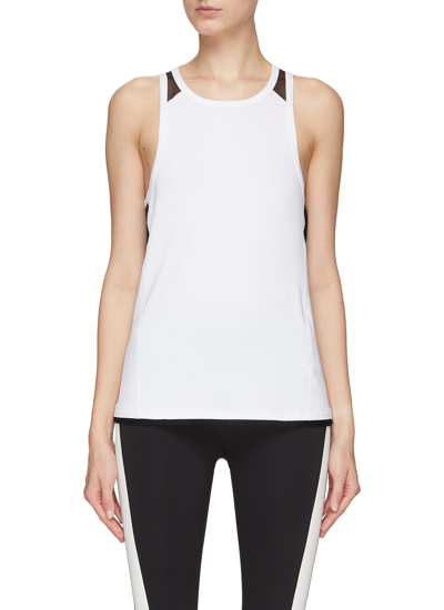 Shop Alala 'pace' Core Sheer Panel Tank Top In White