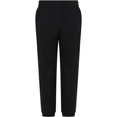 Nike Black Sweatpants For Boy With Double Logo In Black