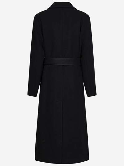 Shop Msgm Coat In Black