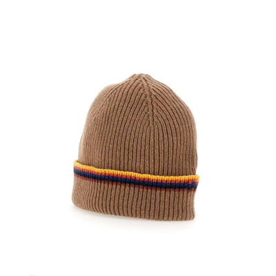 Shop Paul Smith Stripe Wool Hat In Beige