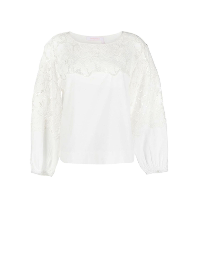 Shop See By Chloé Top In Cloudy White