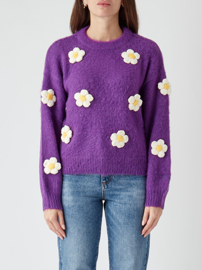 Shop Mc2 Saint Barth Danya Soft Sweater In Viola