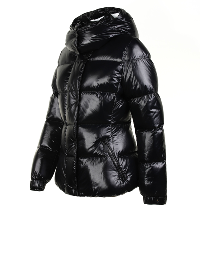 Shop Add Down Jacket With Detachable Hood In Nero/bianco