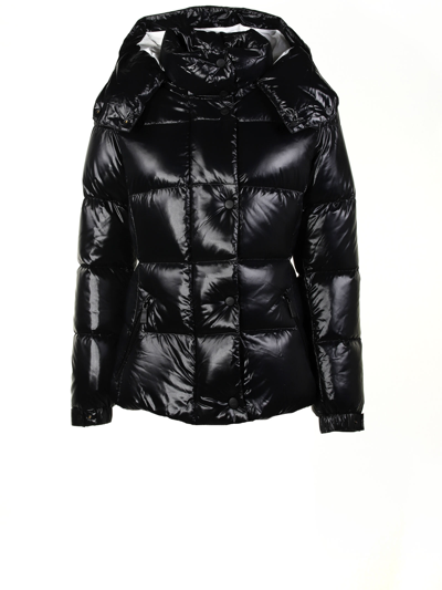 Shop Add Down Jacket With Detachable Hood In Nero/bianco