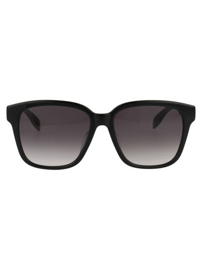 Shop Alexander Mcqueen Am0331sk Sunglasses In 001 Black Black Grey