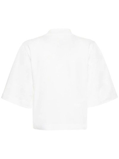 Shop Palm Angels White Cotton T-shirt In Bianco