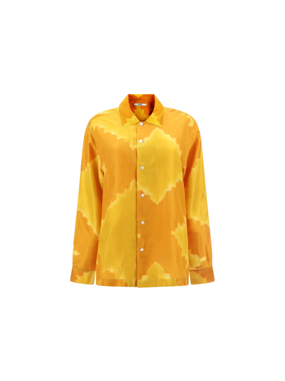 Shop Bode Lehariya Shirt In Orange/multi