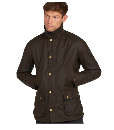 Shop Barbour Ashby Wax Olive Green Jacket