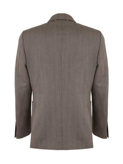 Shop Lardini Attitude Trouser Suit Drop 7 Reg In White And Brown Striped Pattern