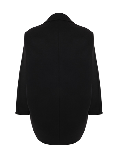 Shop Courrèges Short Prism Wool Coat In Black