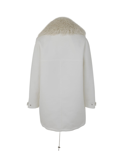 Shop Courrèges Tech Twill Parka Coat In Heritage White