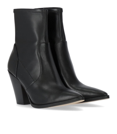 Shop Michael Kors Dover Black Heeled Ankle Boot In Nero