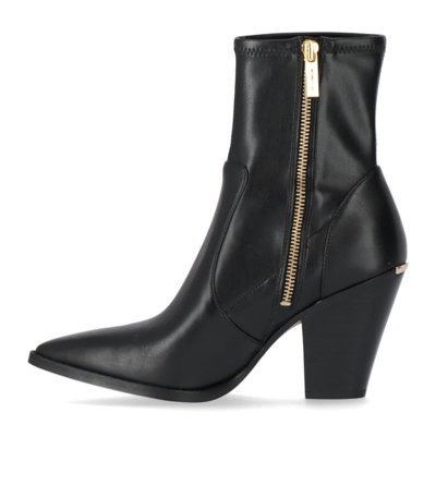 Shop Michael Kors Dover Black Heeled Ankle Boot In Nero