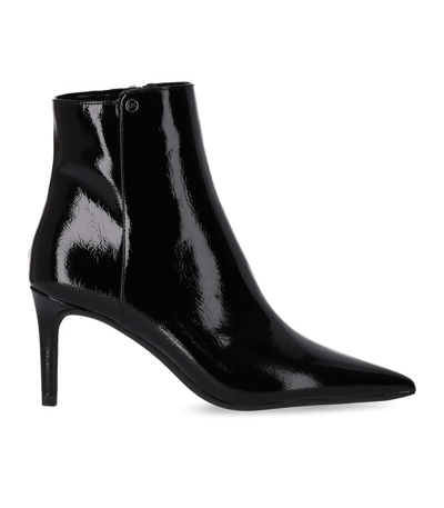 Shop Michael Kors Polished Pointed Toe Ankle Boots In Nero