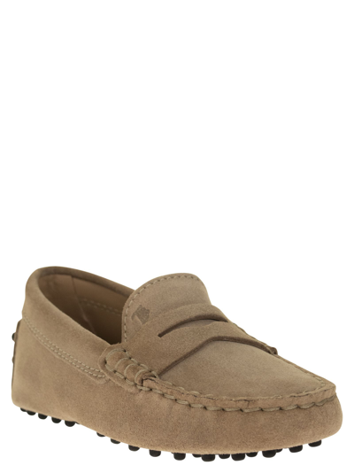 Shop Tod's Suede Loafer In Tobacco