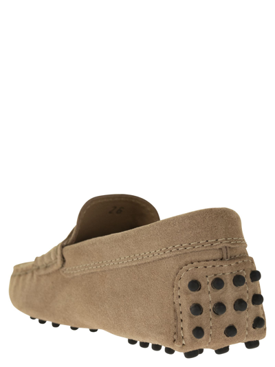 Shop Tod's Suede Loafer In Tobacco