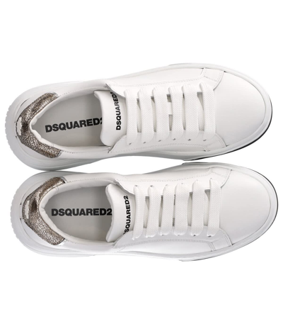 Shop Dsquared2 Bumper White Gold Sneaker In White / Gold