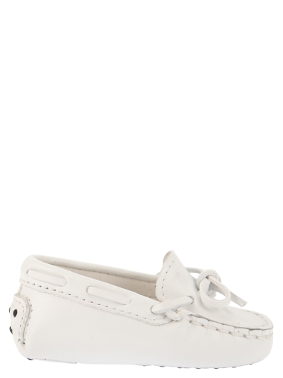 Shop Tod's Gommino Leather Moccasin In White