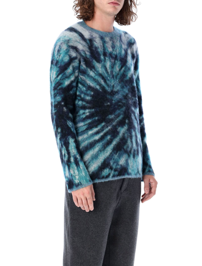 Shop Comme Des Garçons Homme Deux Mohair Tie-dye Sweater In Blue