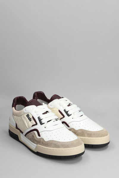 Shop Rhude Sneakers In White Leather And Fabric