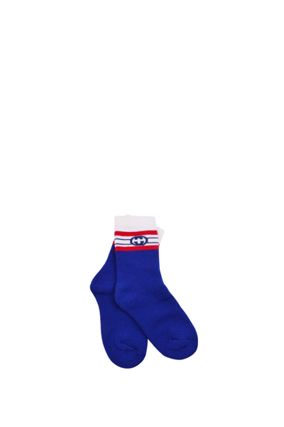 Shop Gucci Socks With Print In Blue
