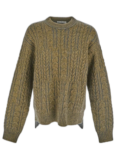 Shop Acne Studios Crewneck Knitted Sweater In Abl Oil Yellow